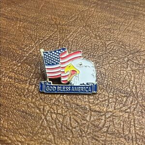 Patriotic American Flag and Eagle Pin